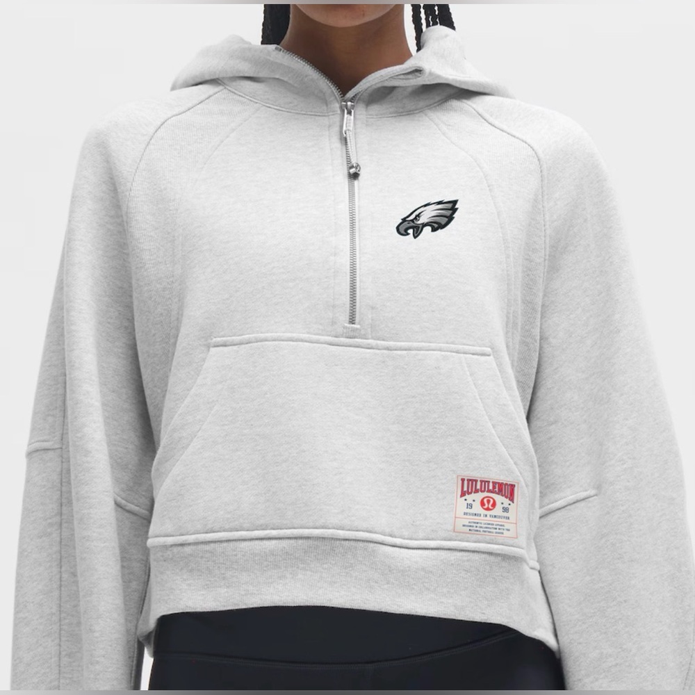 Women's Philadelphia Eagles lululemon Light Grey Scuba Oversized Half-Zip Hoodie